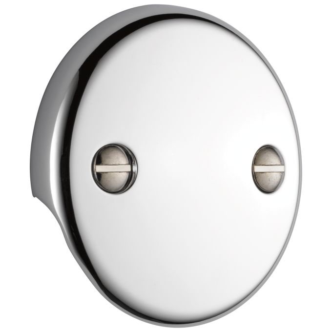 DELTA Universal Showering Components Overflow Plate - 2 Hole Tub Drain — Chrome