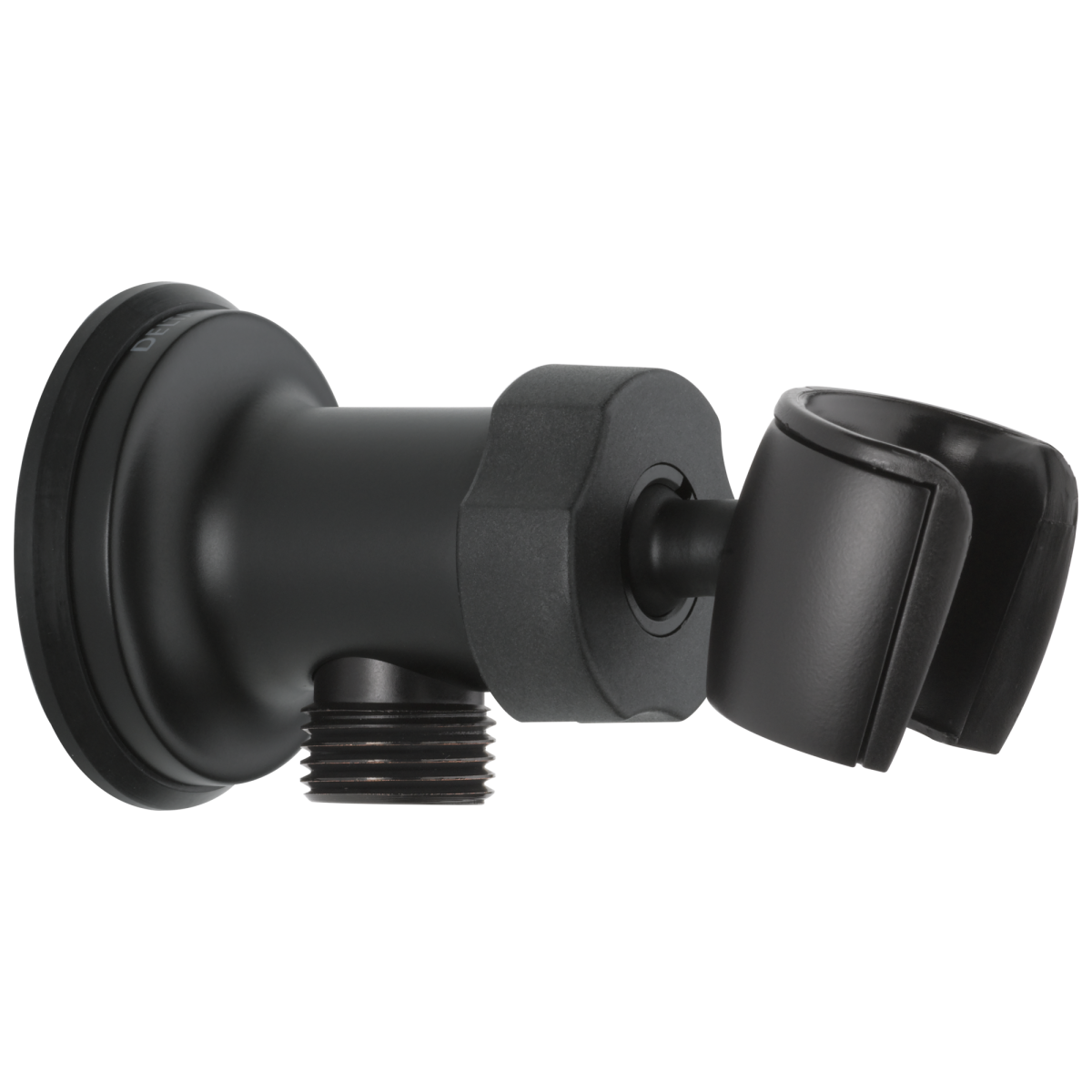 DELTA Universal Showering Components Adjustable Wall Mount Elbow — Matte Black